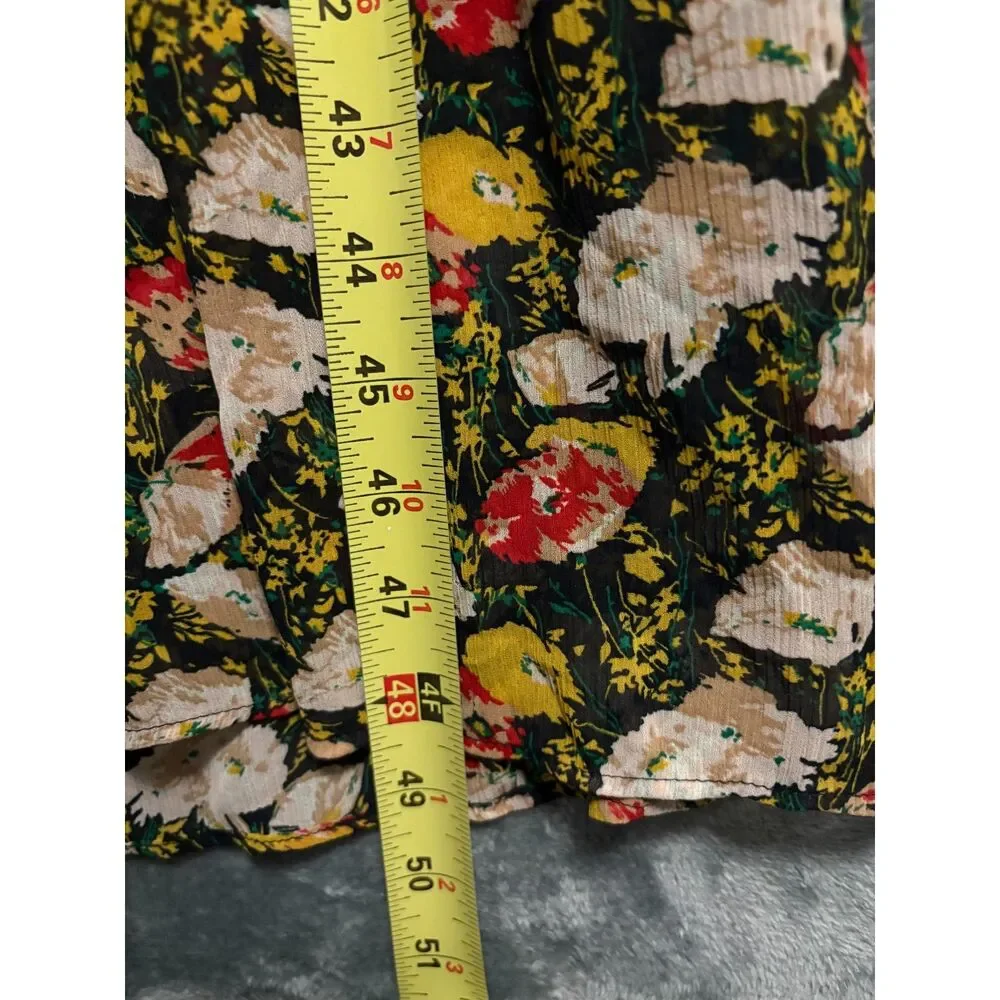 J.Crew Mercantile Black Floral Tiered Midi Slip Dress Boho Cottagecore S